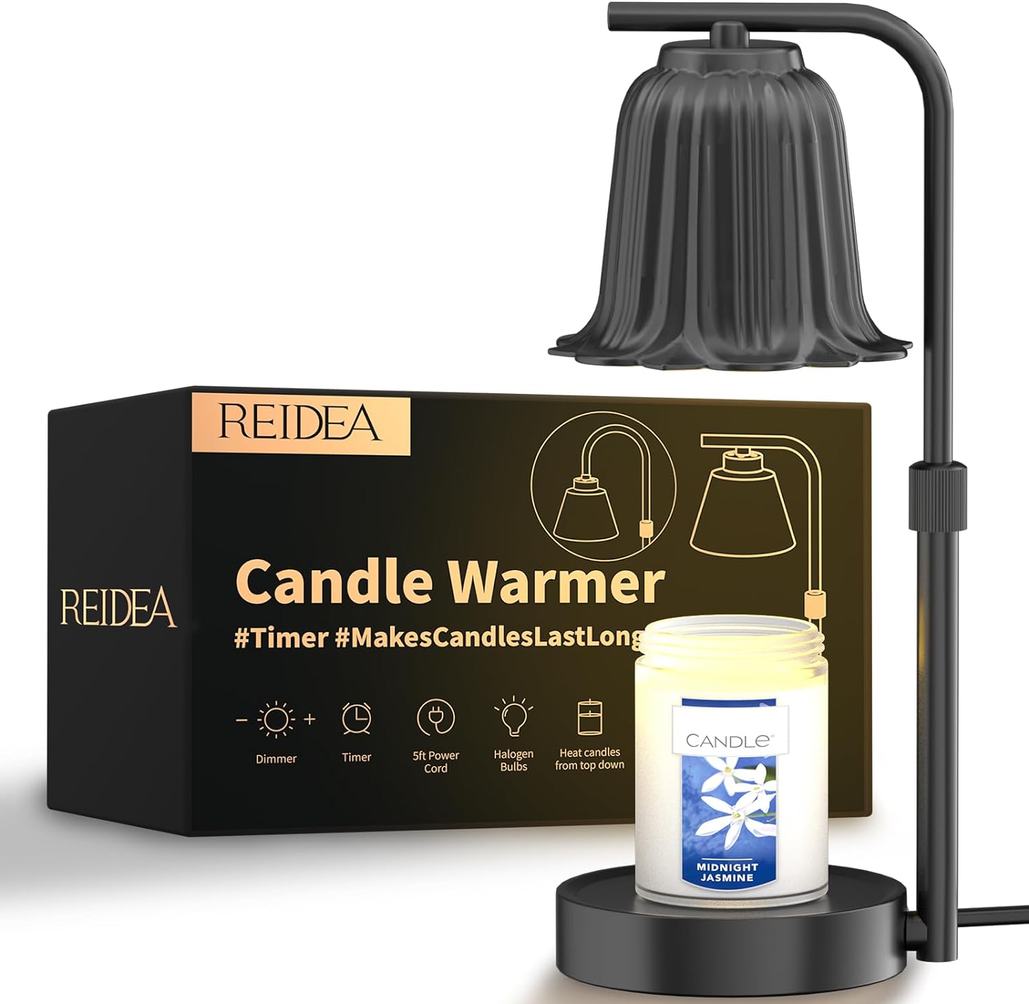 REIDEA TF2 Candle Warmer Lamp, Obsidian Black