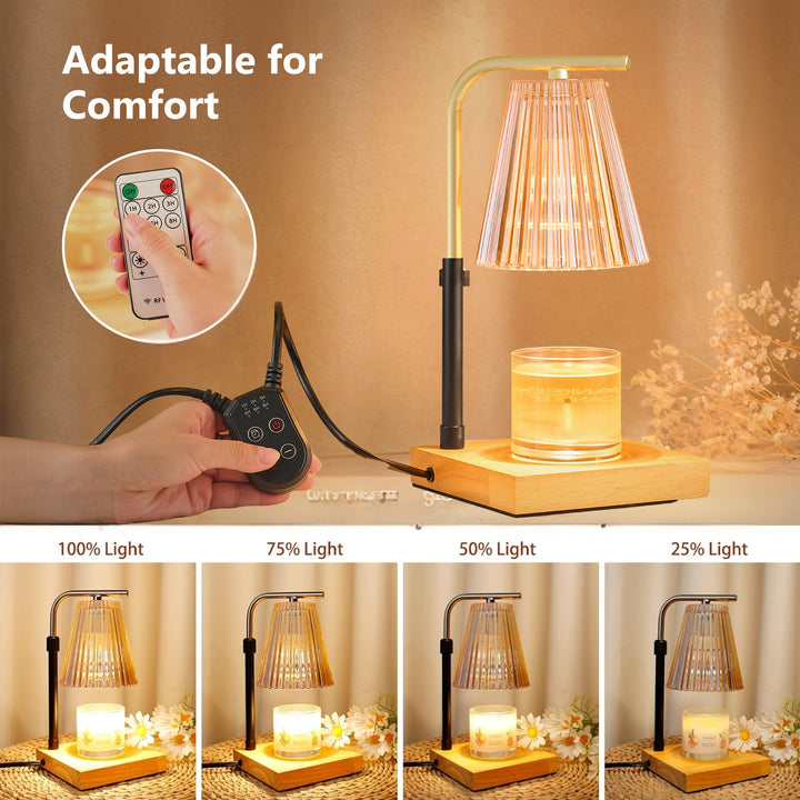 REIDEA electric candle warmer is dimmable, adjust the brightness via remote control or button